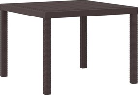 vidaXL Masă de Grădină Maro 100 x 100 x 73 cm poliratan