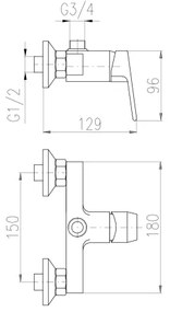 RAV Slezák COLORADO CO182.5 - baterie de duș, crom lucios