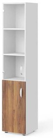 Dulap înalt Manager 39,9 x 42,2 x 196,5 cm, stânga, nuca warmia / alb