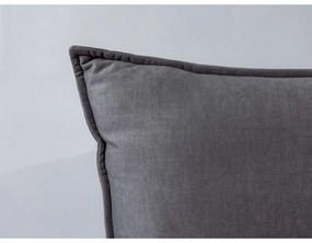 Pat matrimonial gri închis tapițat cu spațiu de depozitare și somieră 180x200 cm Jade – Bobochic Paris