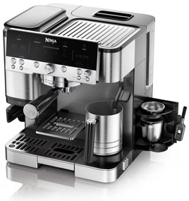 Espressor automat 3in1 Ninja Luxe Café Premier ES601, 1650W, 15 bar, 2 L, Barista Assist, Spumare fara contact, Rasnita incorporata, 4 moduri, 3 setari temperatura, Inox/Negru