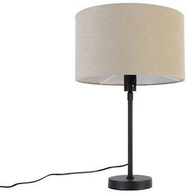 Lampă de masă neagră reglabilă cu abajur maro deschis 35 cm - Parte