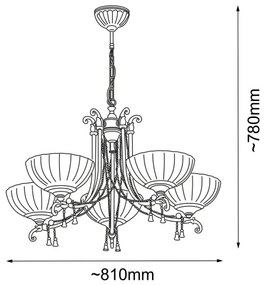 Lustră pe lanț GRANADA 5xE27/10W/230V Amplex 8315