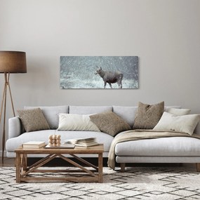 Tablou - Elan într-o pădure înzăpezită (120x50 cm)