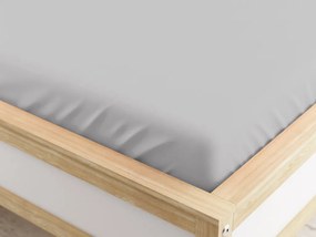 Cearsaf din microfibra cu elastic Culoare gri deschis, 180x200 cm