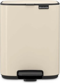 Cos de gunoi Brabantia Bo Pedal 1010077, 7 l, Inchidere lenta, Baza cauciucata, Bej