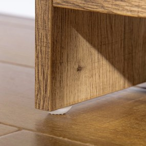 HOMCOM Comodă TV 110 cm, Design Industrial, cu 2 dulapuri, 2 nișe, 2 orificii pentru cabluri, Aspect lemn cu vene, Uși metal negre | Aosom Romania