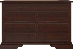 Comodă lemn masiv nuc Louis 7 Sertare, 145 × 55 × 90 cm