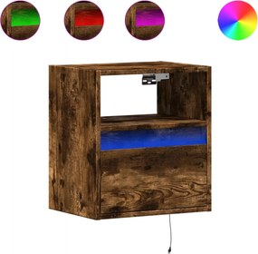 vidaXL Comodă TV de perete cu LED, 2 buc. stejar fumuriu, 41x31x45 cm