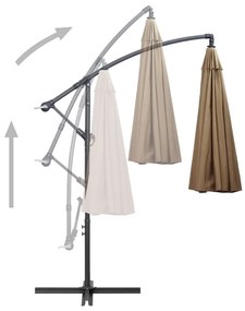 Umbrela de soare suspendata, gri taupe, 3 m, stalp de aluminiu Gri taupe