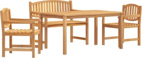 vidaXL Set mobilier pentru grădină, 4 piese, lemn masiv de tec