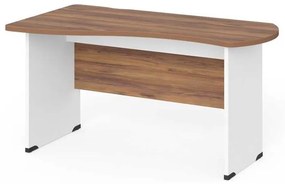 Birou de colt Manager 140 x 80 cm, stânga, nuca warmia / alb