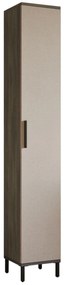 Dulap de Baie cu 6 compartimente, Crem - Maro, 30 x 184 x 30 cm