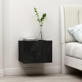 801068 vidaXL Noptiere, 2 buc., negru extralucios, 40 x 30 x 30 cm, PAL