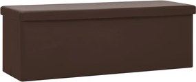 vidaXL Bancă de depozitare pliabilă, maro, PVC