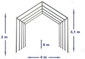 RESIGILAT- Cort evenimente, 4x8 M, Cort PE, Alb,