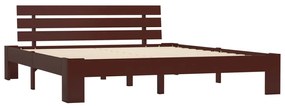 283177 vidaXL Cadru de pat, maro închis, 180 x 200 cm, lemn masiv de pin