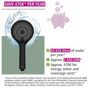 Cap de duș ø 11 cm Water Saving – Wenko