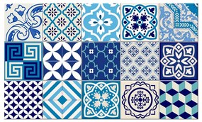 Set 15 autocolante de perete Ambiance Azur, 10 x 10 cm