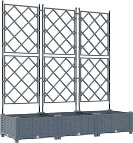 vidaXL Vază pentru Grădină 3 pcs Gri Deschis 120 x 40 x 125,5 cm Oțel