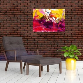 Tablou pe sticlă cu abstracție - pictura (70x50 cm)