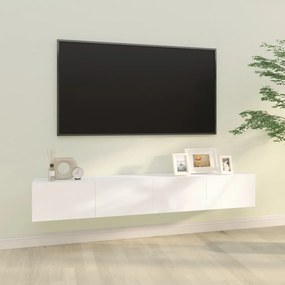 Dulapuri TV de perete 2 buc. alb 100x30x30 cm lemn compozit 2, Alb