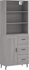 vidaXL Dulap înalt, gri sonoma, 69,5x34x180 cm, lemn compozit