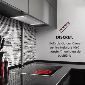 Klarstein Down Under 60, hotă de aspirație, 60 cm, 590 m³/h, LED, oțel inoxidabil