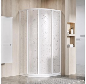 Ravak 3114O10211 - Cabină de duș SUPERNOVA, tip sfert de cerc, cu 4 elemente, 80 x 80 cm, albă