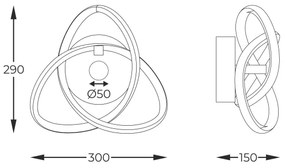 Aplică LED Zuma Line MB9717-1-3BGN INDIGO LED/14W/230V negru/auriu