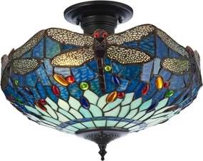 Endon 111897 - Plafonieră Tiffany DRAGONFLY 3xE27/10W/230V Ø 41 cm
