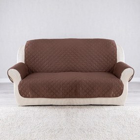 decoDoma Cuverturi cu braţe, bej/maro fotoliu triplu