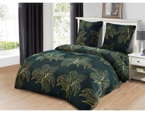 Lenjerie de pat de pluș verde cu monstera Dimensiune: 200x220 + 2x 70x80