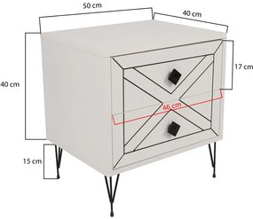 Măsuță de noptieră Luna White
