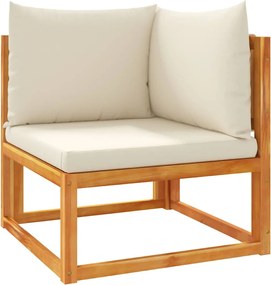 vidaXL Canapea de colț de grădină cu perne, lemn de salcâm și frânghie