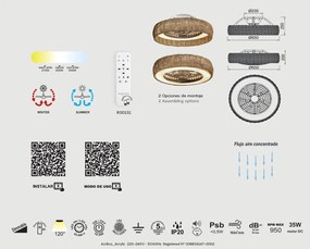Lustra LED cu Ventilator si telecomanda KILIMANJARO