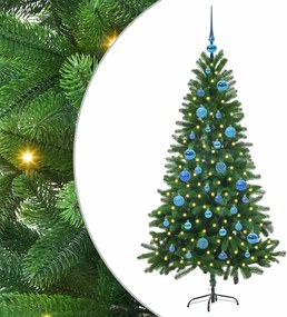 vidaXL Brad de Crăciun cu 150 LED cu suport Verde 150 cm PE