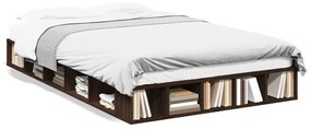 3280502 vidaXL Cadru de pat, stejar maro, 135x190 cm, lemn prelucrat