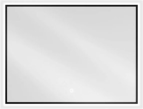 Mexen Erma oglindă de baie iluminată 80 x 60 cm, LED 6000K, antiaburire, ramă neagră - 9814-080-060-611-70