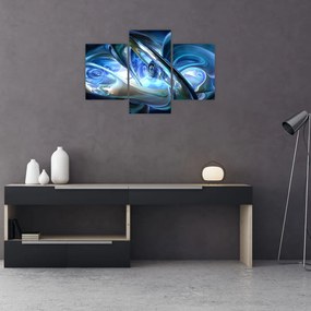 Tabloul fractalilor în albastru (90x60 cm)