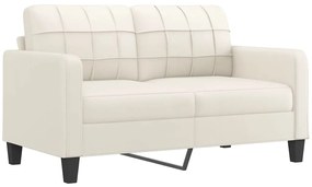Canapea cu 2 locuri, crem, 140 cm, piele ecologica Crem, 158 x 77 x 80 cm