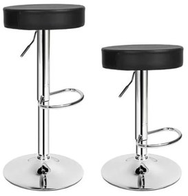 Set 2 scaune de bar, stil clasic, Negru