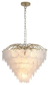 Searchlight 48970-6SB - Candelabru pe lanț FEATHER, 6xE14/60W/230V