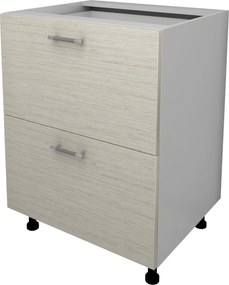 Corp Baza Lecce, 2 Sertare, Lemn Alb/Alb, 60 x 50 x 80 cm