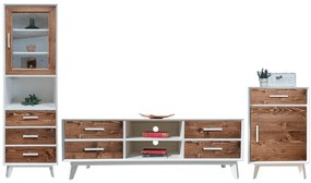Set Living Timeless II, Lemn Masiv, Natur-Alb