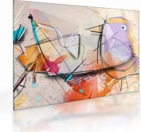 Tablou pe sticlă - Abstract, pasăre (70x50 cm)