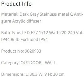 Aplica pentru exterior design modern IP44 Santo