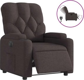 vidaXL Fotoliu rabatabil electric, maro închis, material textil