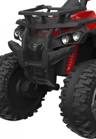 ATV Electric cu acumulator pentru copii NOVOKIDS™ Majestic Quad PRO, Cu melodii si lumini, Lungime 103 cm, Max 30 kg, 12V, 2 motoare, Negru cu Rosu