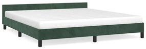 347582 vidaXL Cadru de pat cu tăblie, verde închis, 160x200 cm, catifea
